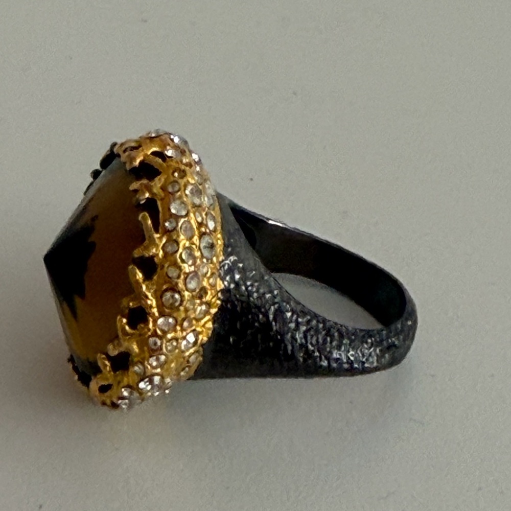 Alexis Bittar Cocktail Ring Labradorite & Swarovski Crystals - Picture 3 of 8